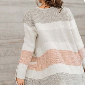Bohme Women's Cozy Striped Cardigan - Gray, Cream, Rust